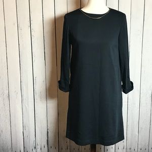 Gorgeous Navy Zara Dress with Gold Necklace